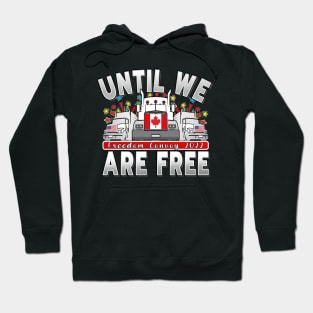 CONVOY FOR FREEDOM - FREEDOM CONVOY 2022 - UNTIL WE ARE ALL FREE LETTERS GRAY GRADIENT Hoodie